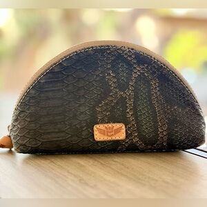 Consuela Rattler Medium Dome Cosmetic Bag Snake Print Makeup Pouch | NWOT